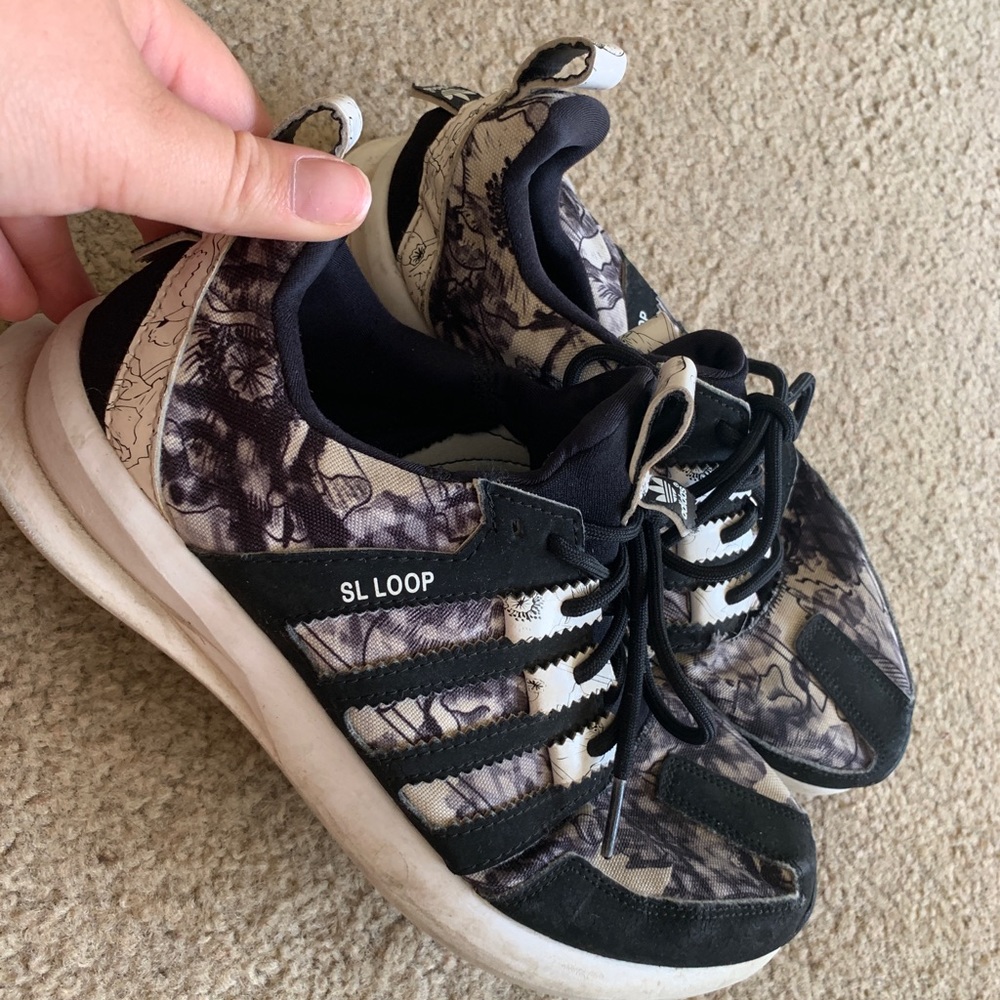 Black and white adidas